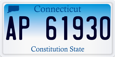 CT license plate AP61930