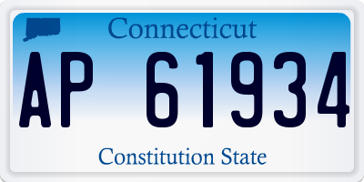 CT license plate AP61934