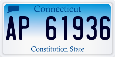 CT license plate AP61936