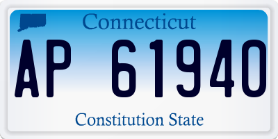 CT license plate AP61940