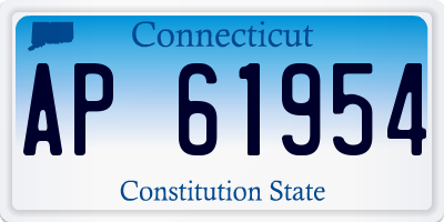 CT license plate AP61954