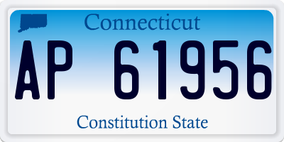 CT license plate AP61956
