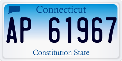 CT license plate AP61967