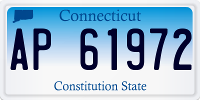 CT license plate AP61972