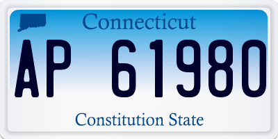 CT license plate AP61980