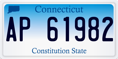 CT license plate AP61982