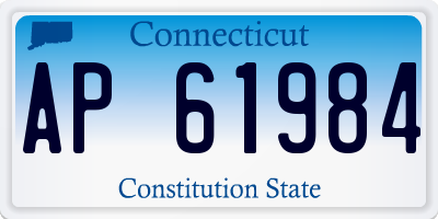 CT license plate AP61984