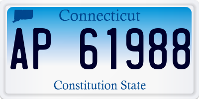 CT license plate AP61988