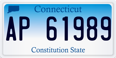 CT license plate AP61989