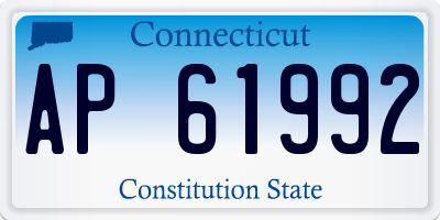 CT license plate AP61992