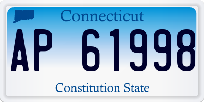 CT license plate AP61998