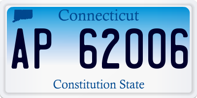 CT license plate AP62006