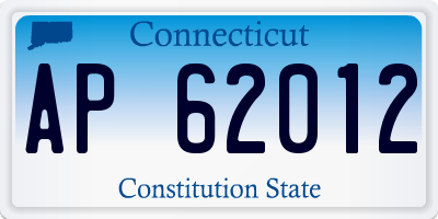 CT license plate AP62012