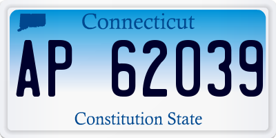 CT license plate AP62039