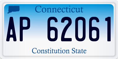 CT license plate AP62061