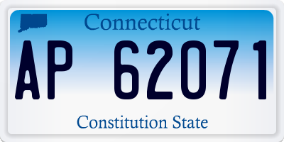 CT license plate AP62071