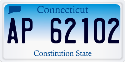 CT license plate AP62102