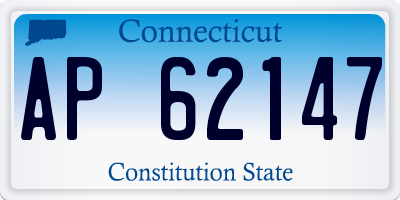 CT license plate AP62147