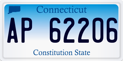 CT license plate AP62206