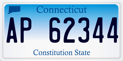 CT license plate AP62344