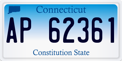 CT license plate AP62361