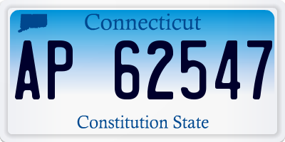 CT license plate AP62547
