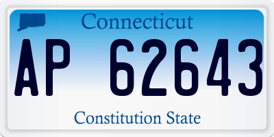 CT license plate AP62643