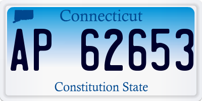 CT license plate AP62653