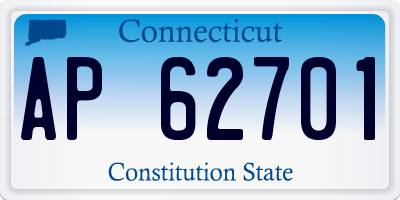 CT license plate AP62701