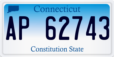 CT license plate AP62743