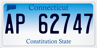 CT license plate AP62747