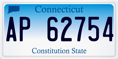CT license plate AP62754