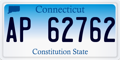 CT license plate AP62762