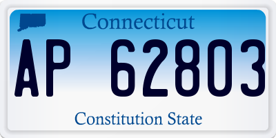 CT license plate AP62803