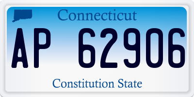 CT license plate AP62906