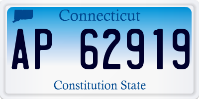 CT license plate AP62919