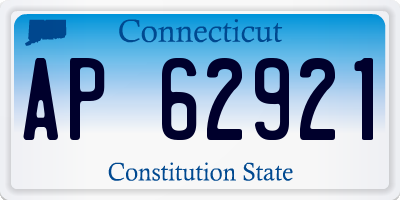 CT license plate AP62921