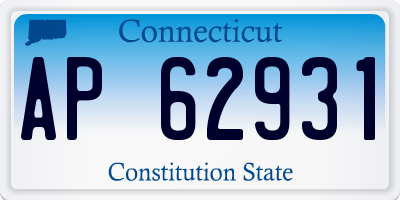 CT license plate AP62931