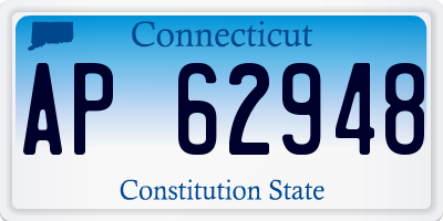 CT license plate AP62948