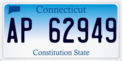 CT license plate AP62949
