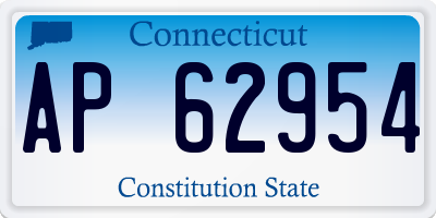 CT license plate AP62954