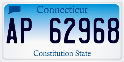 CT license plate AP62968