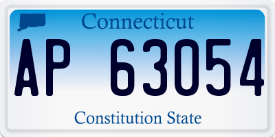 CT license plate AP63054
