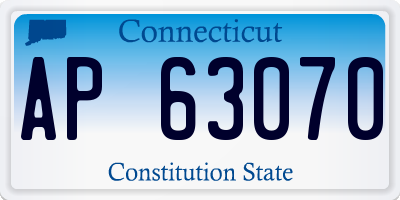 CT license plate AP63070