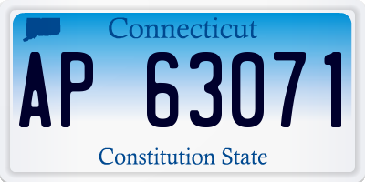 CT license plate AP63071