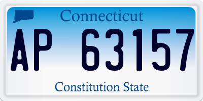 CT license plate AP63157