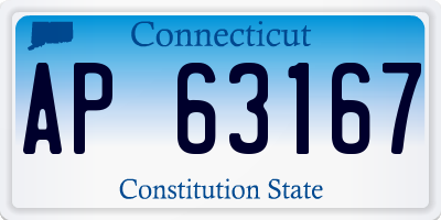 CT license plate AP63167