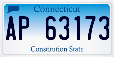 CT license plate AP63173