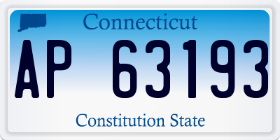 CT license plate AP63193