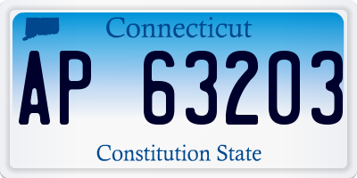 CT license plate AP63203